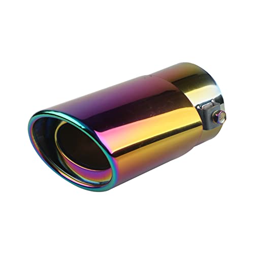 Cola de escape redonda cromada multicolor para tubo silenciador trasero de coche