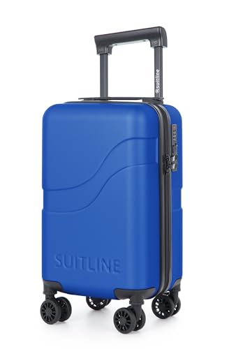 Suitline Clix Lite   Maleta de Cabina Underseat de 40x20x25 cm, con Ruedas Dobles extraíbles, Bolsa de Viaje Trolley rígido ABS, franquicia de Equipaje de Ryanair, Cabin Bag máx. 20L, Azul