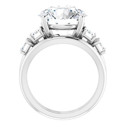 6.5 Ct Moissanite Engagement Rings Vvs1 10k 14k 18k Gold & 925 Sterling Silver Solitaire 5 Stone Moissanite Wedding Ring Christmas Gift For Women - Image 3