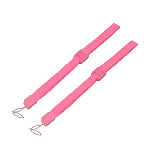 Gamer Gear Correas de muñeca – Cordón ajustable rosa oscuro – Correa de muñeca para Nintendo DS, DS LITE, DSI, DSI XL, 2DS, 3DS, 3DS, XL, Wii Remote, Wii U, Sony PSP Go y PS Vita, 2 x correas de
