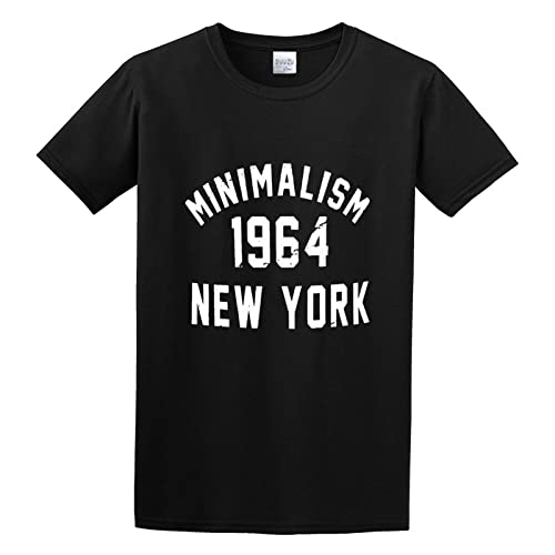 Photo de Fashion Men's T-Shirt Minimalism 1964 Cotton Steve Reich Philip Glass Brian Eno Crew Neck Tops Tee Black XL