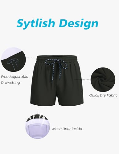 COOFANDY Men's Swim Trunks Bathing Suit with Compression Liner Pockets Quick Dry Swimsuit Beach Board Swim Short Swimwear4