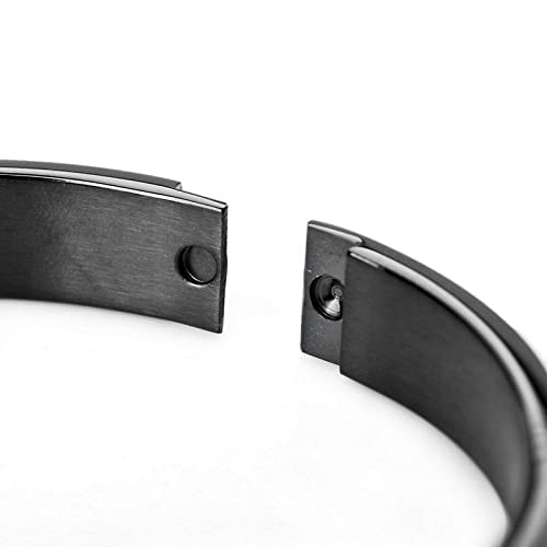 Image of MEENAZ bracelet for man Boys brother boyfriend gents / Fashion Black Kada for men / black Bracelet for Men Stainless Steel Kada for boys Kadas open Bracelets Birthday Gift valentine Anti tarnish Jewellery 527