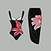 One Piece Bathing Suits for Women Floral Printed Push Up Swimsuit with Coverups Wrap Skirt 2 Piece Swimwear