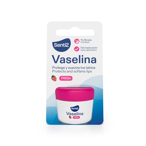 Senti2 Vaselina Labial con Fresa, Protector y Suavizante de Labios, Fácil Aplicación 20 ml