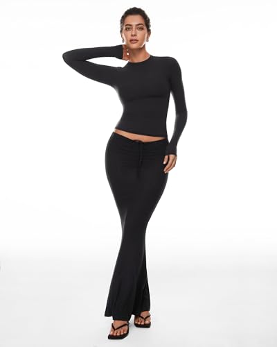 INLYRIC Women's Inbarely Soft Long Sleeve T-Shirts Crew Neck Basic Tees Slim Fitted Going Out Tops Trendy Fall Outfits3