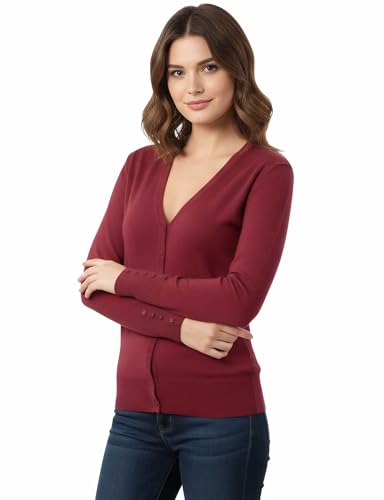 Image of Allsense Women's Long-Sleeve V-Neck Cardigan Sweater | Button Down, Lightweight Soft Knit