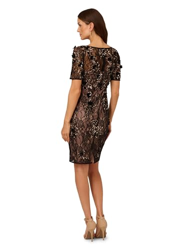 Adrianna Papell Women's Bead Lace Sheath Dress2