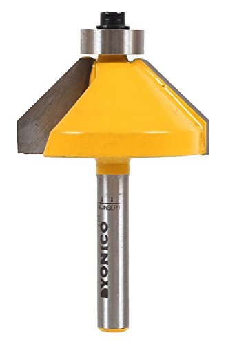 YONICO Chamfer Router Bits Edge Forming 45 Degree 1/4-Inch Shank 13106q