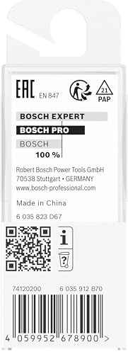 Image of BOSCH PRO Router Bit Bottom Bearing Flush Trim | O1 /2''xL1''xS1 /4 | Engineered for Professionals | Clean, Precise Cuts in Wood & Composites | Long-Lasting Carbide Blade | Universal Fit