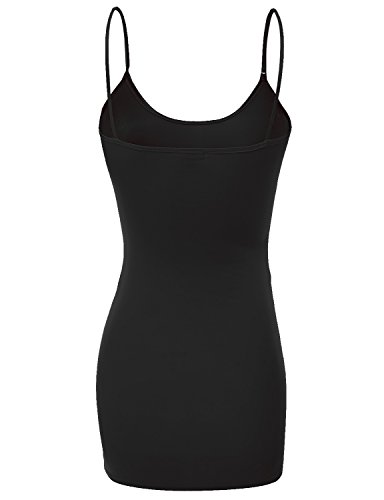 Bozzolo Women's Ladies Adjustable Spaghetti Strap Basic Long Cami Tunic Tank Top4