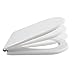 Produktbild MSV WC Sitz Toilettendeckel MDF mit Absenkautomatik und auf Knopfdruck abnehmbar zur Reinigung in Weiß  Easy Fix Clip System