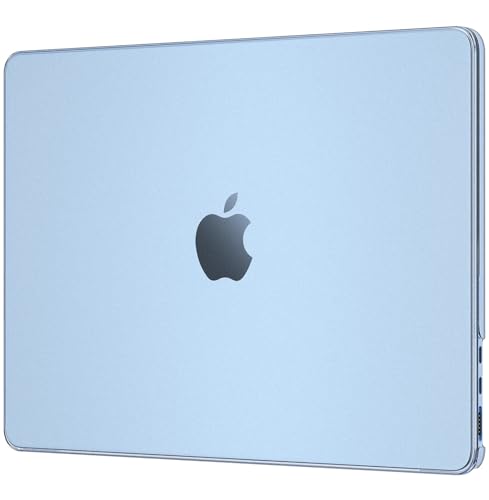EooCoo Compatible with MacBook Air 15 inch Case 2026-2023 M4 M3 M2 A3241 A3114 A2941, 100% Match Official Color, Matte SkyBlue Protective Hard Shell Cover for College Students & Work Professionals