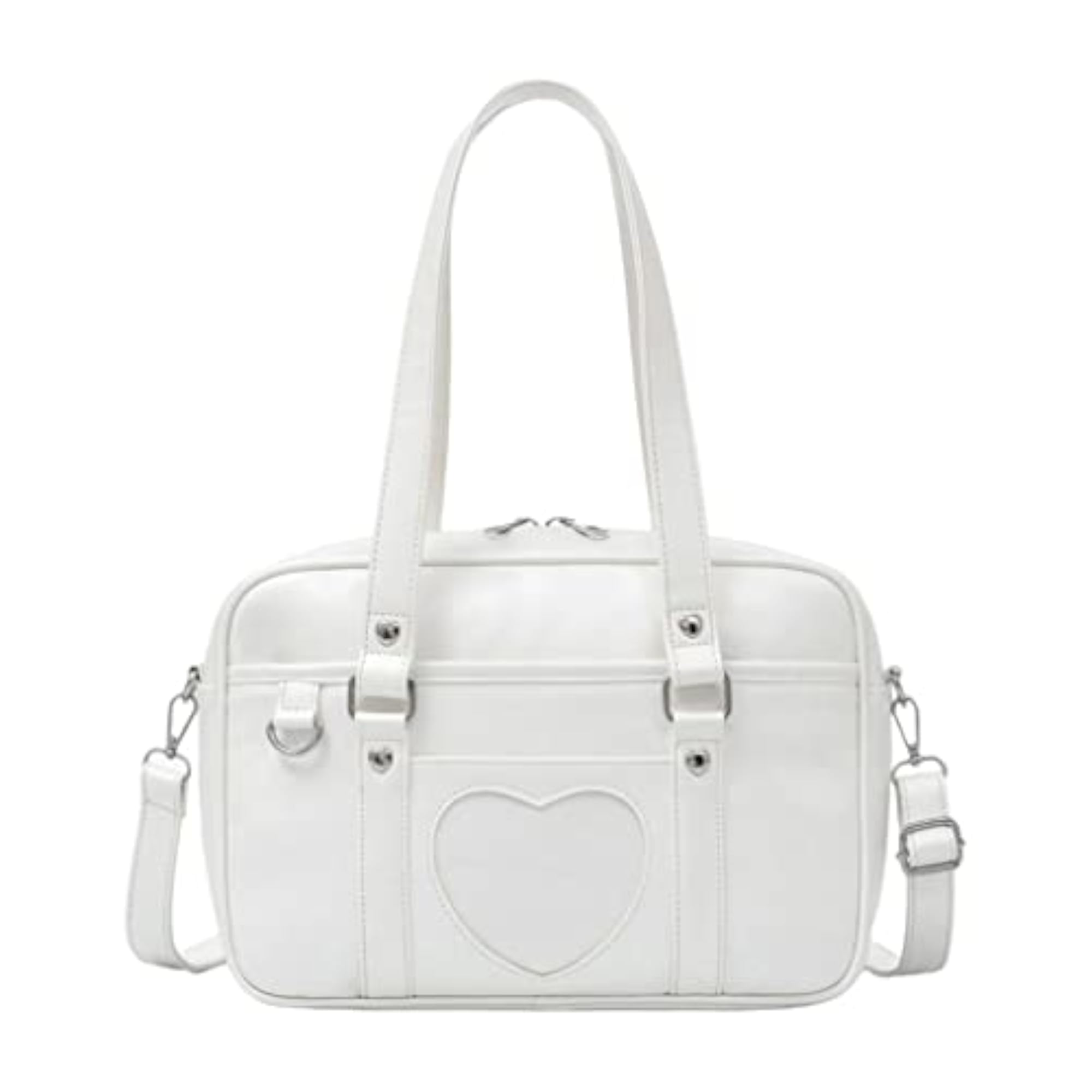 Japanese Student JK Uniform Bag, Large White PU Leather