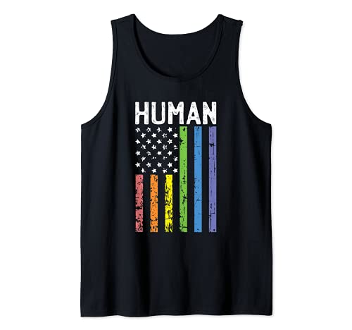 Human Gay Pride American Flag Proud LGBT-Q Patriotic Ally Canotta