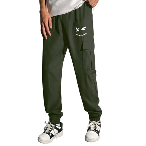 Image of Boys' Premium Cargo Jogger Pants | Soft Pilot Fabric | Stylish Printed Joggers with Side Pocket | Elastic Waist & Cuff(KBC-01)