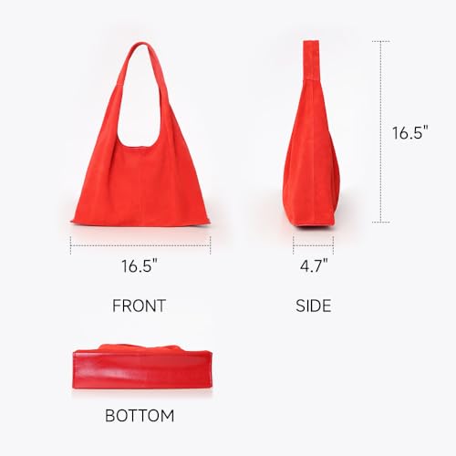 Bolso Hobo de Cuero Genuino Ante para Mujer miniatura 3