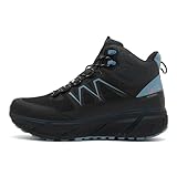 NORTH RIDGE Women's Flux Speed Mid Walking Boot with High Traction Rubber Sole & Ankle Support, Waterproof, Breathable (Black, 7, UK Footwear Size System, Adult, Women, Numeric, Medium, 7)