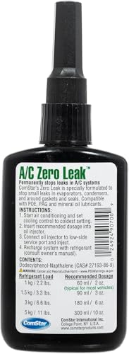 Image of A /C Zero Leak, Fluorescent Yellow 4 Oz, Permanent Stop Leak, Chemical Weld Formula for Automotive, Commercial & Residential HVAC, Compatible with All AC Lubricants (Pack of 18) (90-699)