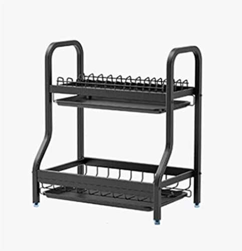 MEIZHITU Escurreplatos De Cocina Estante para Platos con Escurreplatos Desmontable para Mostrador De Cocina Soporte para Utensilios Y para Cuchillos para Encimera(2 Tier)