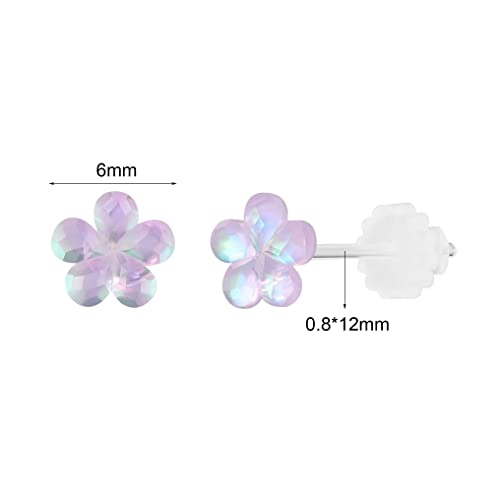 AoedeJ Colorful Stud Earrings Set Plastic Earrings Cute Clear Earrings Kawaii Hypoallergenic Earrings for Women Multipack2