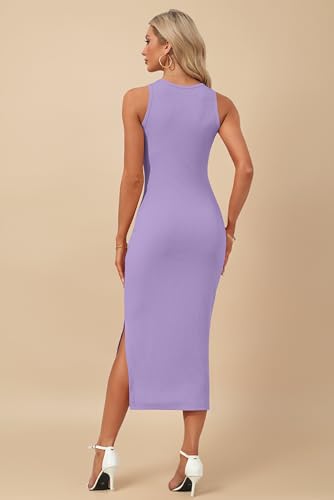 Image of AUSELILY Summer Bodycon Dresses for Women Knit Sleeveless Dress Midi Dress | Sleeveless design suits occasions, Formal dress for cocktail hours, Style with boots and a bag