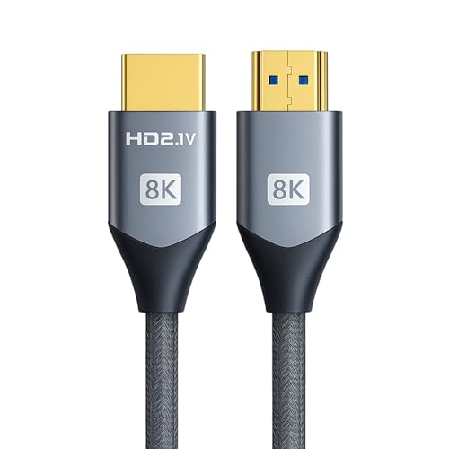 Cabo HDMI 2.1 8K 2m Ultra Rápido 48Gbps | HDR10 eARC VRR | Compatível com TV 4K, PS5, Xbox, Monitor Gamer, Projetor, PC | Conector Banhado a Ouro e Cabo Reforçado