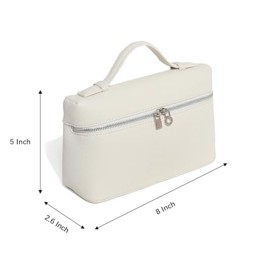 Image of Crossbody Bag for Women Top-Handle Pouch Bag Designer Shoulder Leather Handbag Trendy Purse (Beige)