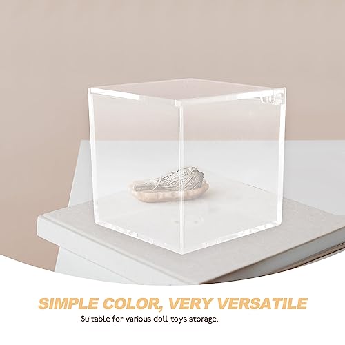 Image of SEWACC Acrylic Storage Box with Lid Clear Square Display Case Organizer for Figurines Collectibles Makeup Accessories Desk Storage 3.15 Inch
