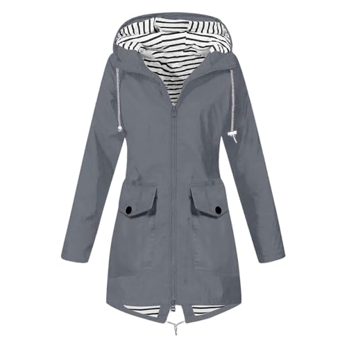 Women Rain Coats Long Jacket With Hood Lightweight Travel Hiking Outdoor Waterproof Windbreaker Jackets With Pocket