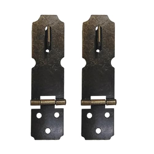 2 Sets Antique Bronze Mini Hasp Gate Door Lock Padlock Staple Shed Latch Household Window Hardware