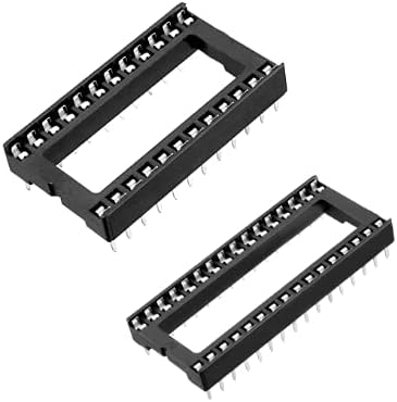 Reland Sun 10Pcs IC Socket Flat Foot Round Hole Direct Plug Single Chip Socket 6P 8P 14P 16P 18P 20P 24P 28P 32P 40P (32P-Wide)