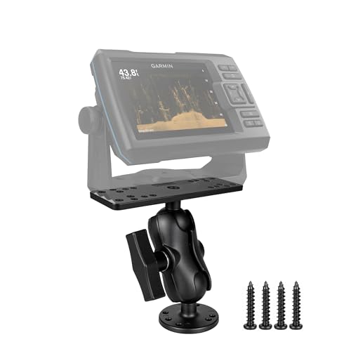 Image of Aluminum Fish Finder Mount with 1.5 inch /C Size Ball, 3.42 inch Aluminum Arm Marine Electronics /Depth Finder Mount. High Salt Water Resistant, compatible with Garmin, Lowrance, Humminbird, and More.
