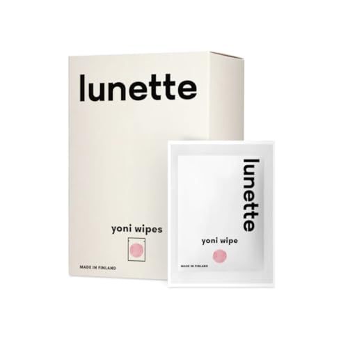 Lunette Yoni Wipes – Toallitas Íntimas Femeninas para el Cuidado Íntimo, pH Equilibrado & Suaves – Neutralizan el Olor, Veganas y Compostables – Formato Viaje, 20 Toallitas