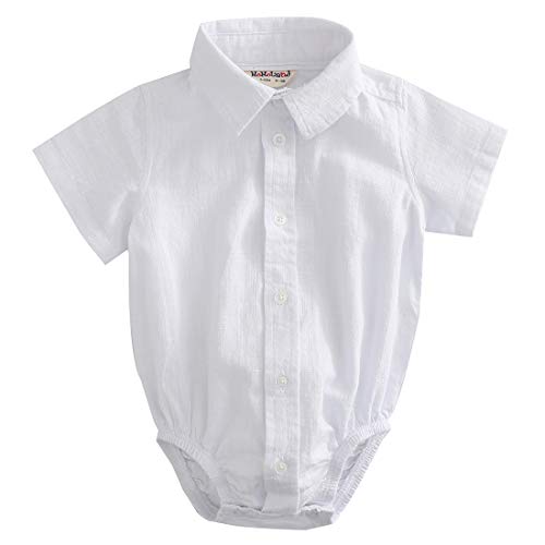 Image of MOMOLAND Infant Baby Boys Woven Button Up Bodysuit Shirt