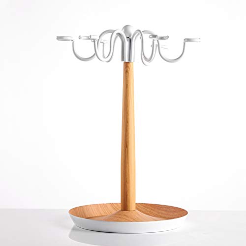 Soporte moderno de vino de madera con portavasos de vidrio miniatura 1