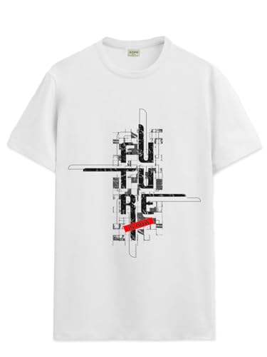 Image of ADRO Men's Graphic Printed 100% Cotton T-Shirt - Regular Fit, Printed T-Shirts for Men