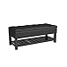 SIMPLIHOME Cosmopolitan 44 inch Wide Transitional Rectangle Storage Ottoman Bench with Open Bottom in Midnight Black Vegan Faux Leather, Assembled for the Living Room and Bedroom