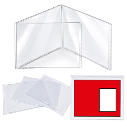 Wetrxily Mahjong Card Sleeves 4 Pack Clear Protective Covers for Large Size American Mahjong Score Cards Fits 6 1/8 x 4 3/4 Easy to Insert and Remove Cards for Game Night and Party