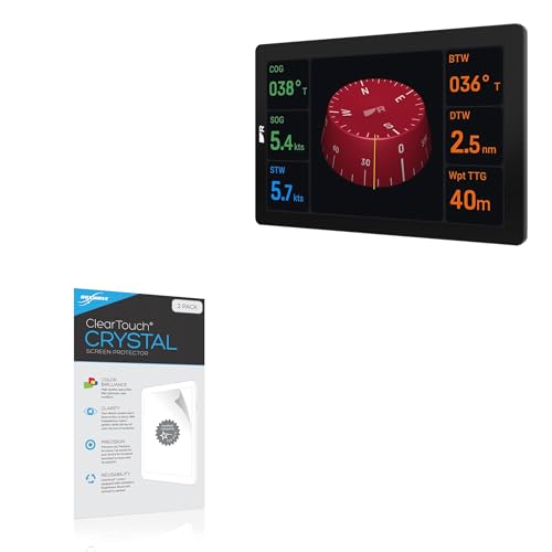 BoxWave Screen Protector Compatible with Raymarine Alpha Performance Display Model # 20890687 - ClearTouch Crystal (2-Pack), HD Film Skin - Shields from Scratches