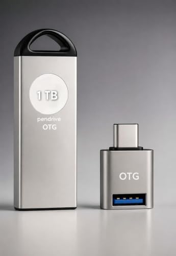 Image of 1TB Portable USB Flash Drive with OTG Adapter - High-Speed Data Storage & Transfer for Smartphones, Tablets, and Laptops