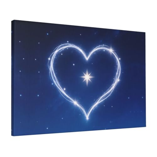 Toile murale cœur Polaris encadrée idée cadeau crémaillère idéale