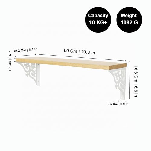 Image of Spillbox Wooden Pooja Home Temple|White Metal Shelf |Wall Mountable|Easy Screw Assembly|Home Temple for Puja Room |Pooja Stand | Mandir-Triple Floral (Large White)