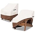 Osileyo Patio Chair Covers 2 Pack,Waterproof Heavy Duty Patio Furniture Covers for Outdoor Chair(40 W x 40 D x 36 H inches) Beige & Brown