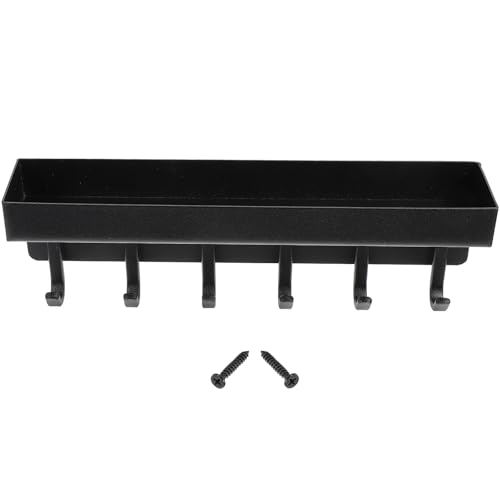 Uonlytech Estante Magnético de Pared Negro con 6 Ganchos para Almacenamiento Organizador de Cocina para Refrigerador Estante Multifuncional para Especias y Utensilios