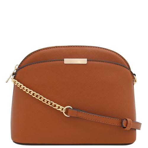 Image of FashionPuzzle Saffiano Small Dome Crossbody bag with Chain Strap