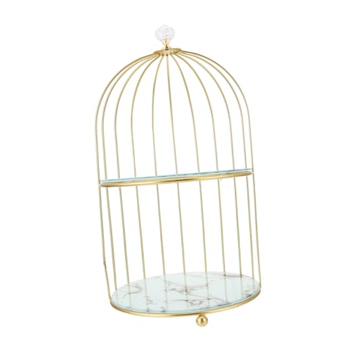 VICASKY Jaula para pájaros, organizador de cosméticos, elegante estante de exhibición de maquillaje para postres y cosméticos, almacenamiento en bastones con diseño para una decoración elegante y