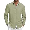HMIYA Mens Shirts Dress Casual Long Sleeve Button Up Work Shirt for Men Pale Green XXL