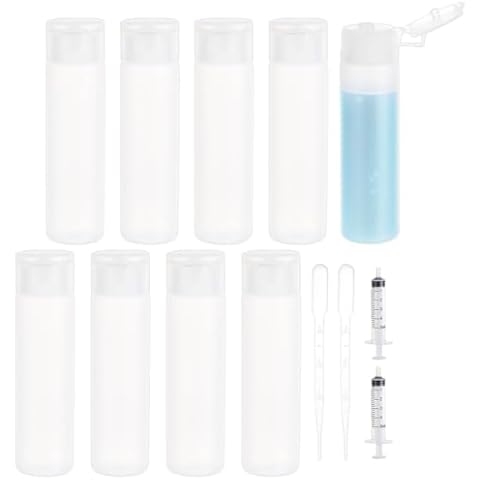 BENECREAT 10 Pack 18ml 0.6oz Small Travel Squeeze Bottles Refillable Makeup Foundation Container Travel Essentials Sample Bottles Travel Tubes for Toiletries, Shampoo Toner Cosmetic Cover