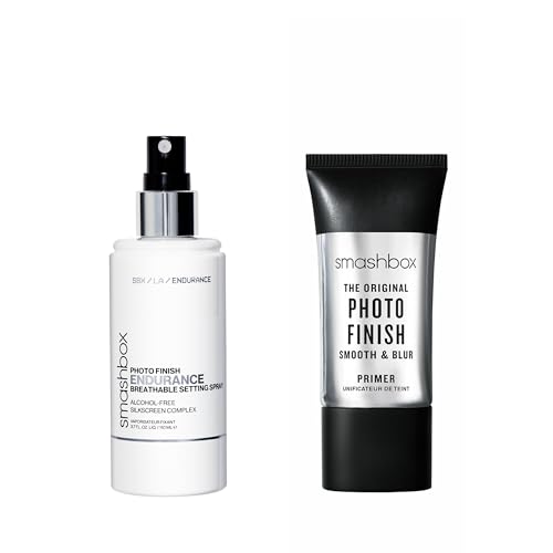 Smashbox Original Photo Finish Smooth & Blur Primer + Endurance Setting Spray | Includes Photo Finish Primer to Smooth & Blur Skin, 0.34 Fl Oz + Endurance Setting Spray to Lock in Makeup, 1 Fl Oz